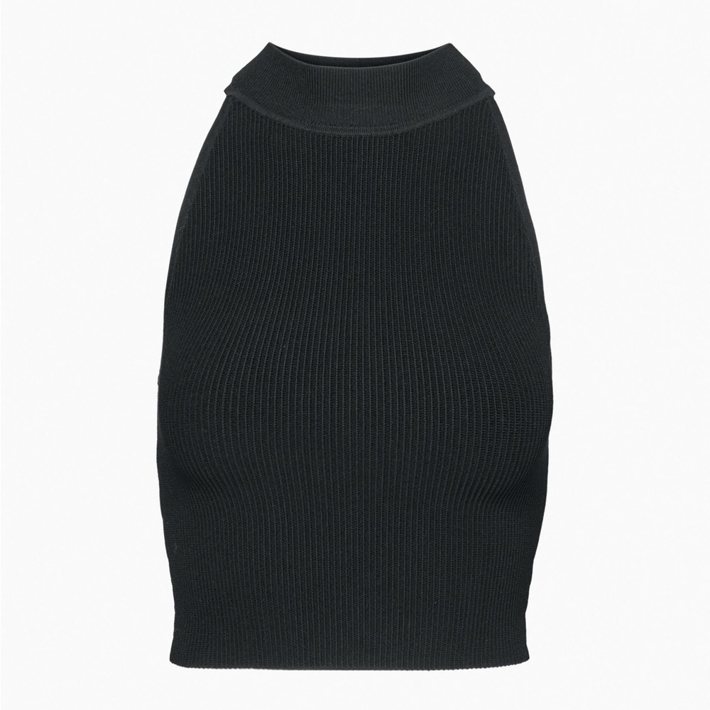Aritzia Babaton Sculpt knit mock neck halter in size small